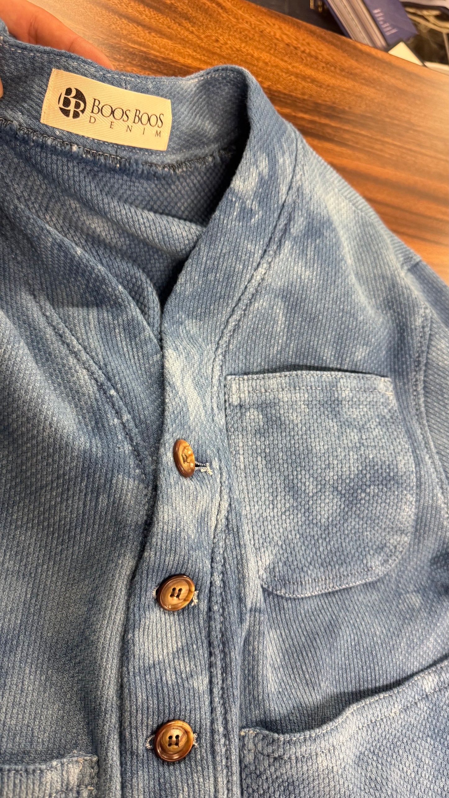 Indigo Dyed 3-Pocket Baseball Kimono Jacket