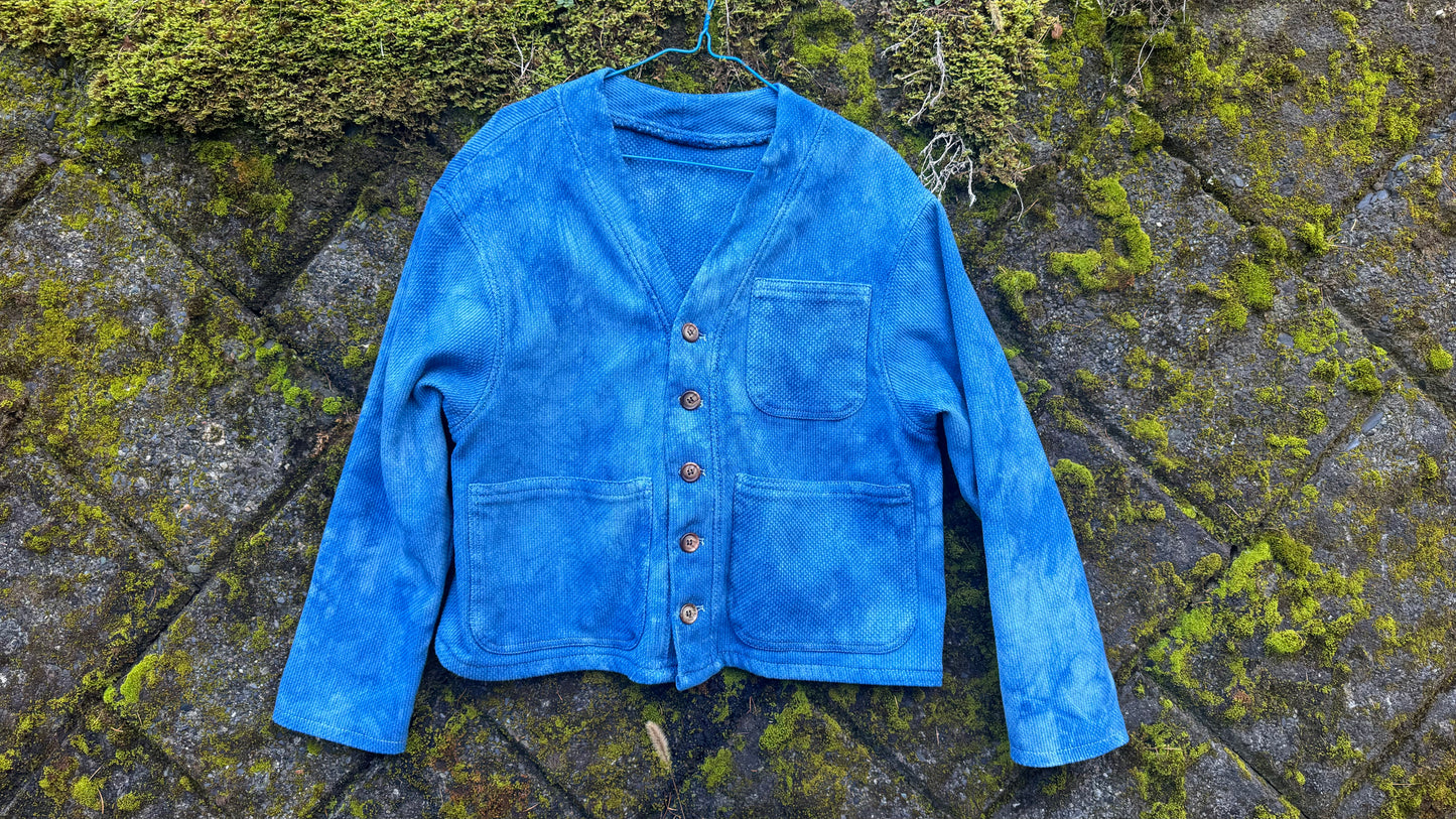 Indigo Dyed 3-Pocket Baseball Kimono Jacket