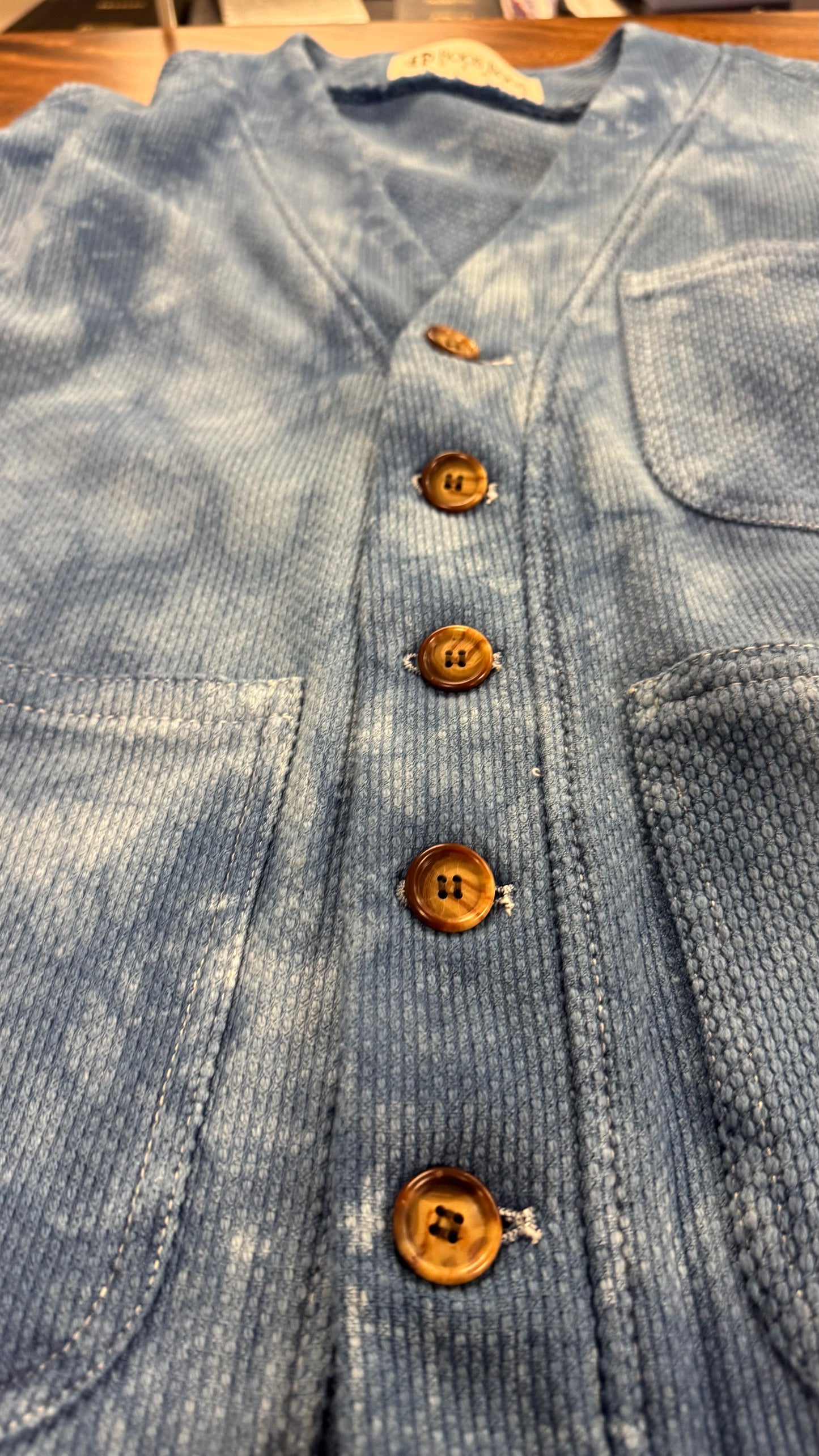 Indigo Dyed 3-Pocket Baseball Kimono Jacket
