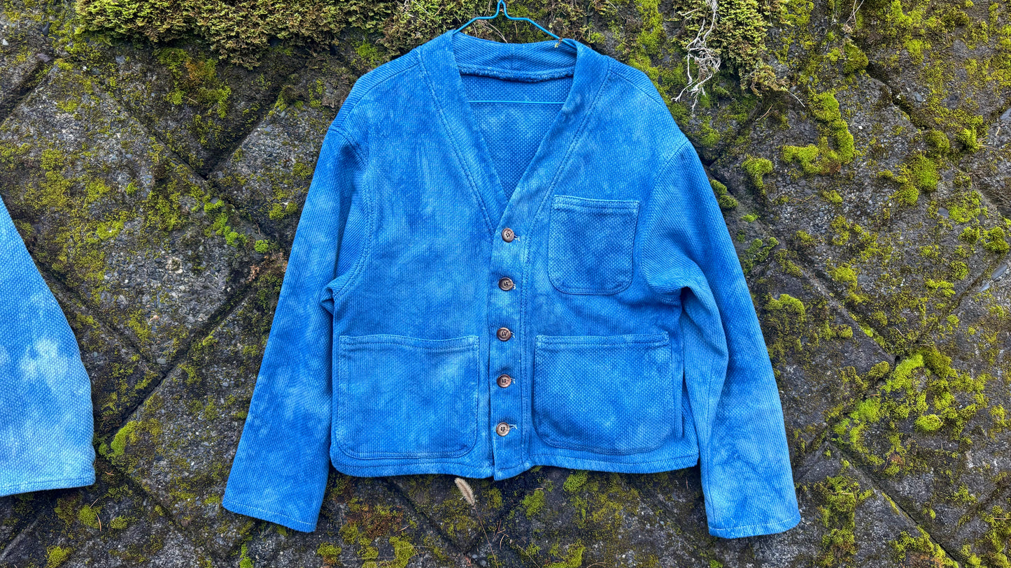 Indigo Dyed 3-Pocket Baseball Kimono Jacket