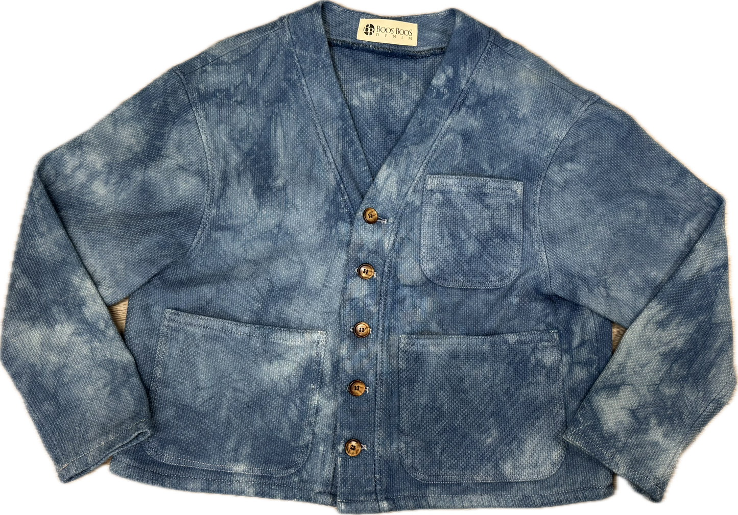 Indigo Dyed 3-Pocket Baseball Kimono Jacket