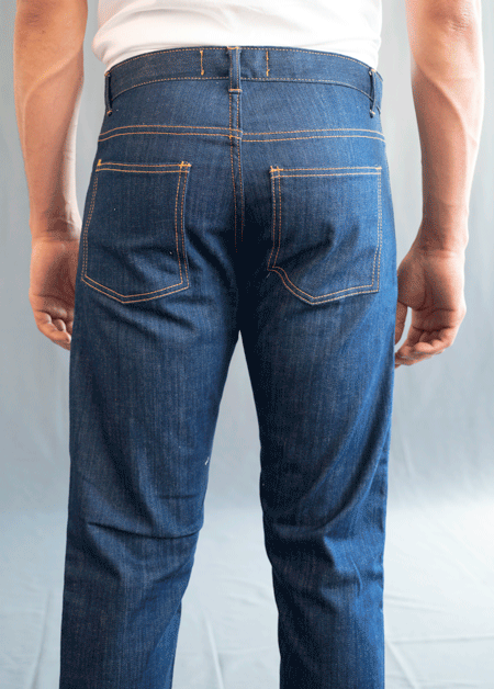 デンハム　BOLT CD Candiani Candiani Stretch Denim Blue Jeans with Yellow stitching