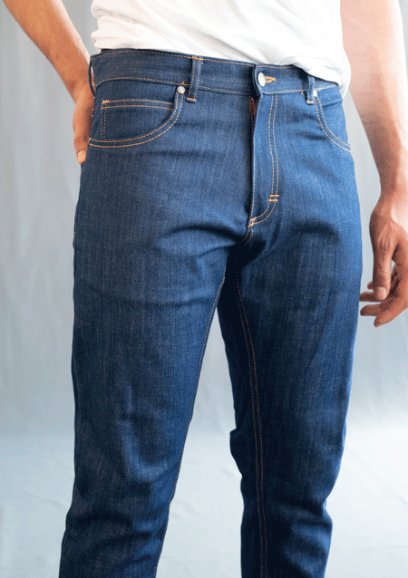 Candiani Stretch Denim Blue Jeans with Yellow stitching